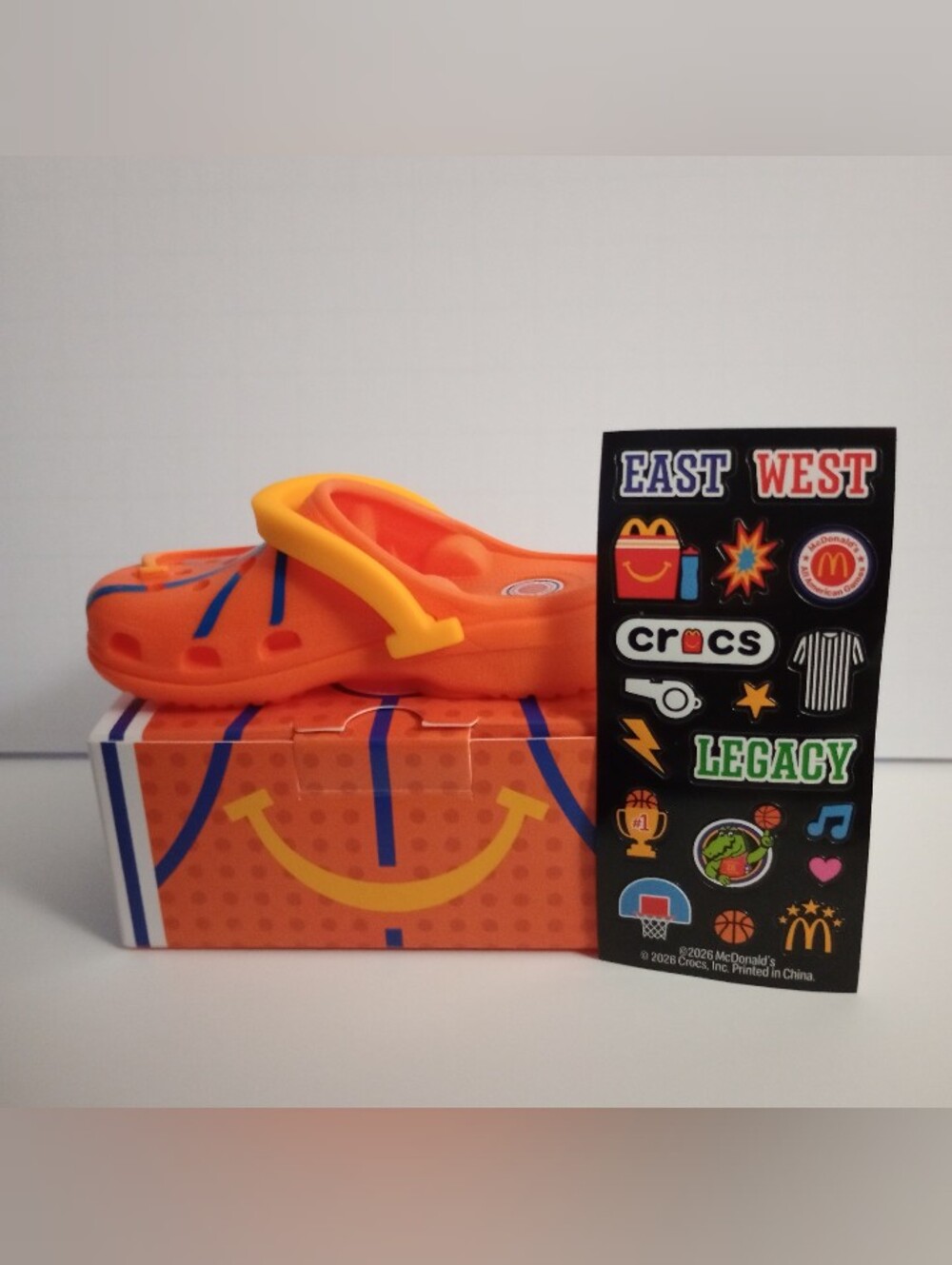 McDonald's Crocs Happy Meal Toy Keychain All American Game Coll #3 W / Stickers